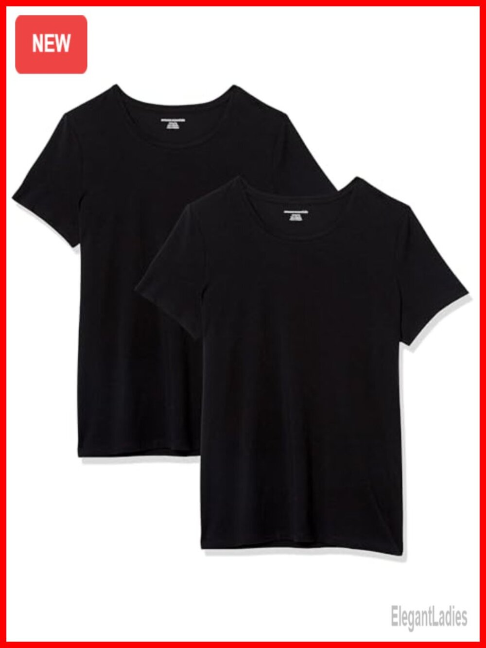 Women's Crewneck Short-Sleeve T-Shirt Cotton Modal Blend 2 Pack